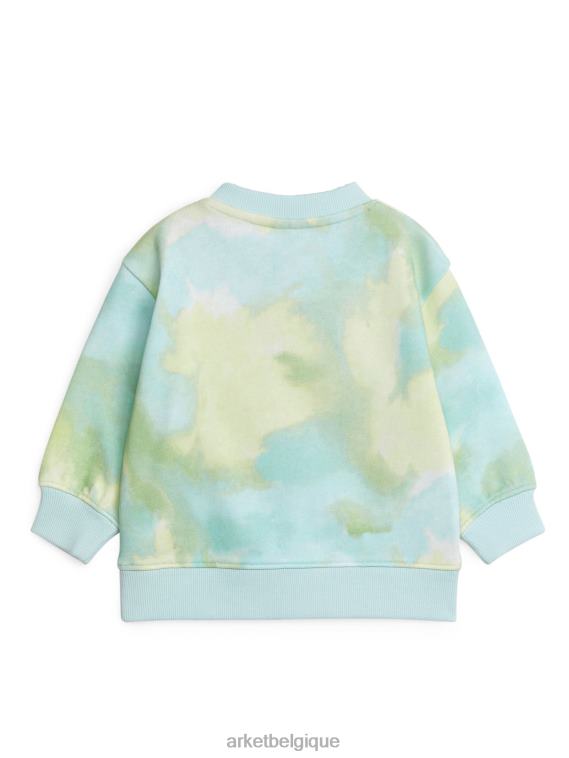 ARKET sweat-shirt en coton enfants bleu/tie-dye T46DR1698 vêtements