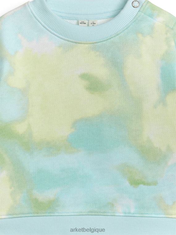 ARKET sweat-shirt en coton enfants bleu/tie-dye T46DR1698 vêtements