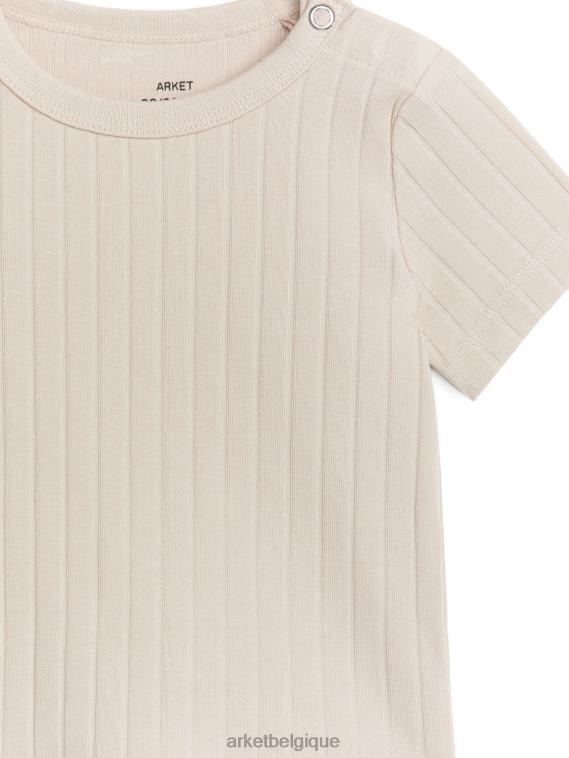 ARKET t-shirt côtelé enfants beige T46DR1759 vêtements