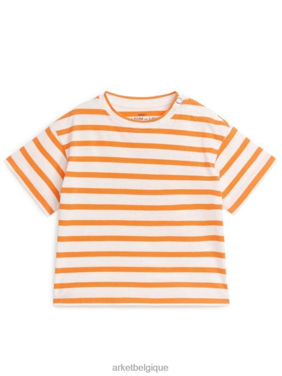 ARKET t-shirt à manches courtes enfants blanc cassé/orange T46DR1697 vêtements