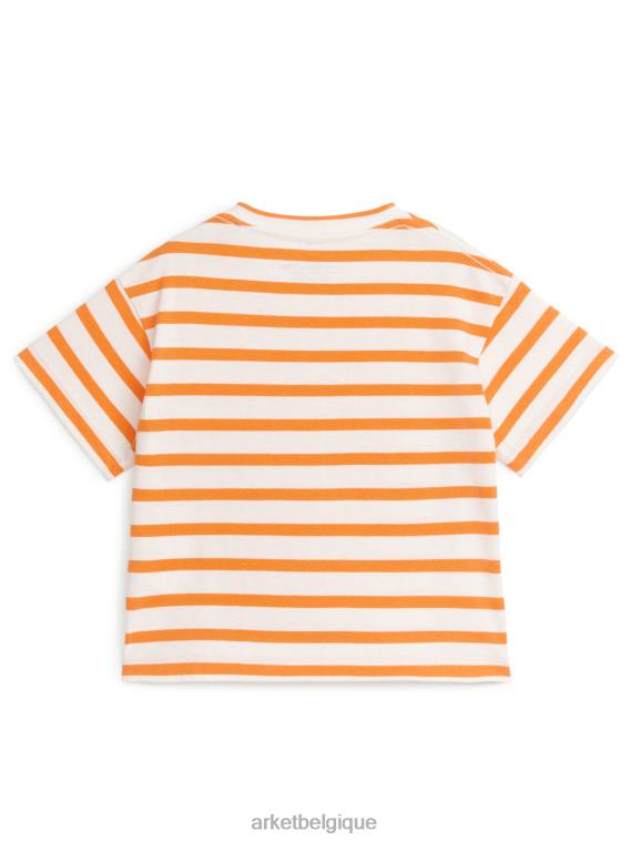 ARKET t-shirt à manches courtes enfants blanc cassé/orange T46DR1697 vêtements