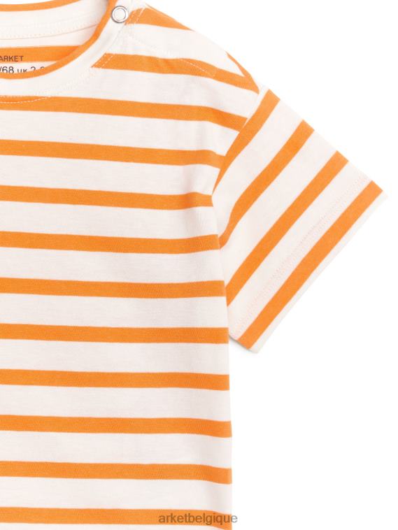 ARKET t-shirt à manches courtes enfants blanc cassé/orange T46DR1697 vêtements