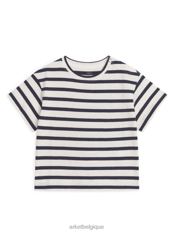 ARKET t-shirt à manches courtes enfants bleu foncé/blanc T46DR1723 vêtements