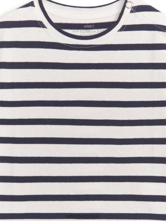 ARKET t-shirt à manches courtes enfants bleu foncé/blanc T46DR1723 vêtements