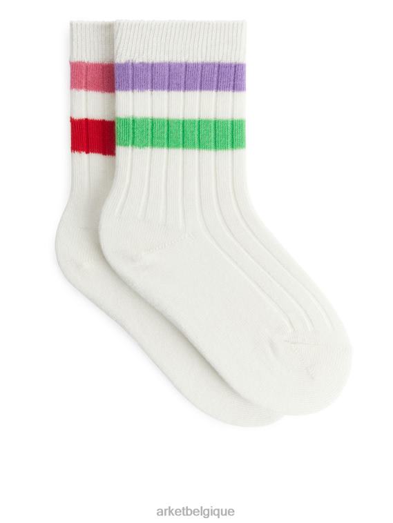 ARKET chaussettes bébé côtelées enfants multicolore/blanc T46DR1781 vêtements