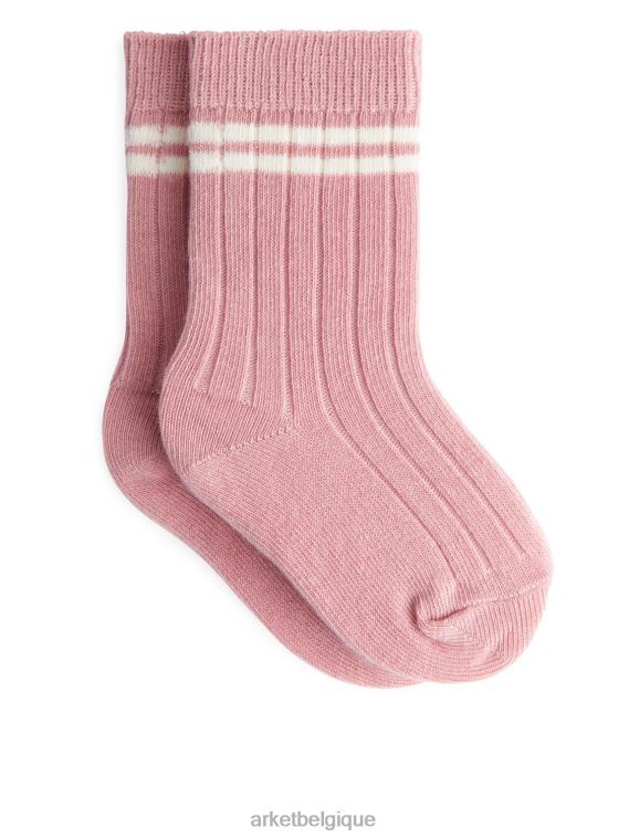 ARKET chaussettes bébé côtelées enfants rose T46DR1786 vêtements