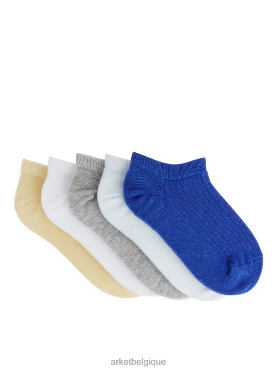 ARKET chaussettes baskets, 5 paires enfants blanc/gris/jaune/bleu T46DR1600 vêtements