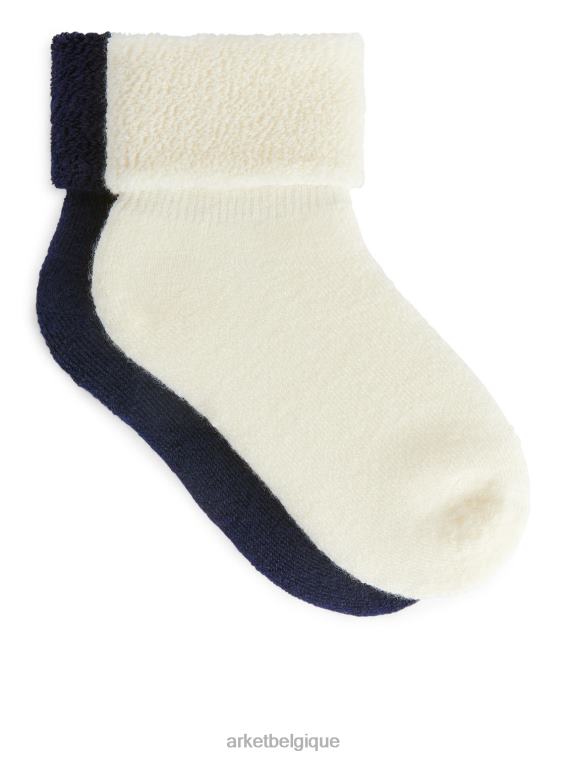 ARKET chaussettes en laine éponge enfants blanc cassé/gris T46DR1607 vêtements