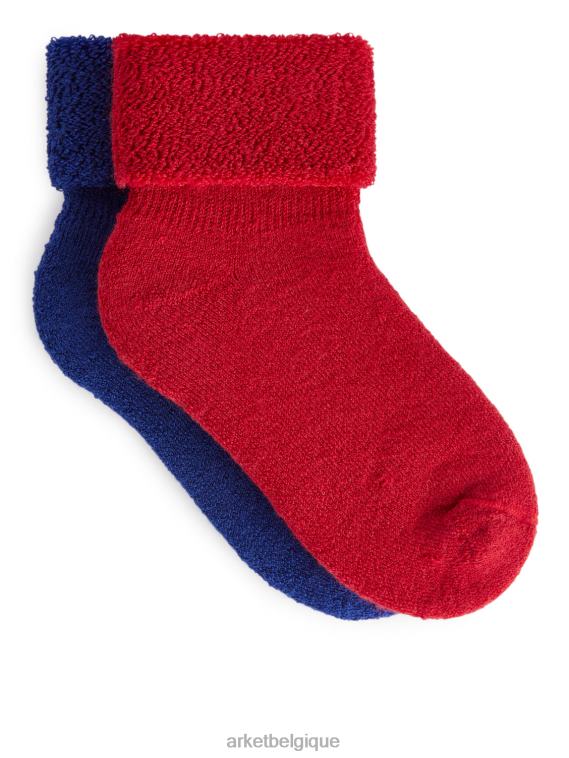 ARKET chaussettes en laine éponge enfants rouge Bleu T46DR1608 vêtements