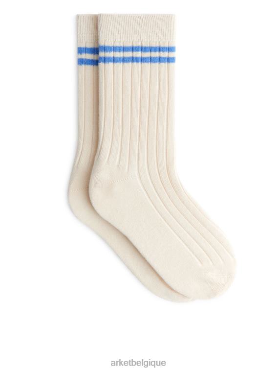 ARKET chaussettes en maille côtelée lot de 2 enfants beige clair/bleu T46DR1613 vêtements