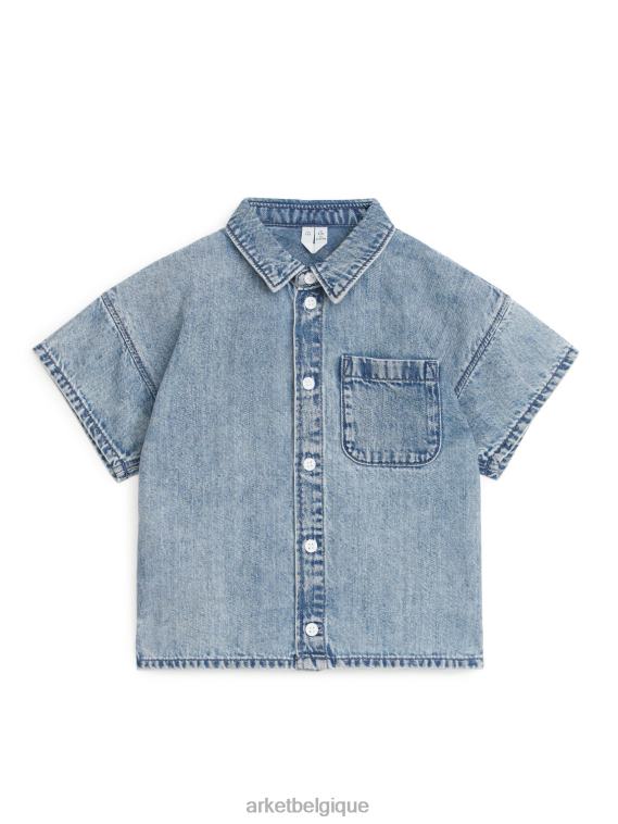 ARKET chemise en jean à manches courtes enfants bleu poussiéreux T46DR1495 vêtements