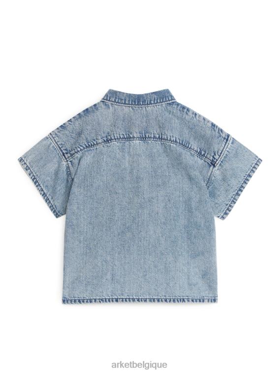 ARKET chemise en jean à manches courtes enfants bleu poussiéreux T46DR1495 vêtements