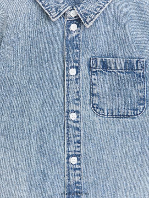 ARKET chemise en jean à manches courtes enfants bleu poussiéreux T46DR1495 vêtements