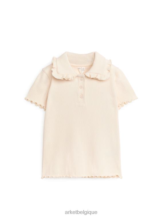ARKET haut en jersey côtelé à col volanté enfants beige T46DR1466 vêtements