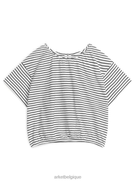 ARKET haut volumineux en jersey froncé enfants bande noire T46DR1471 vêtements