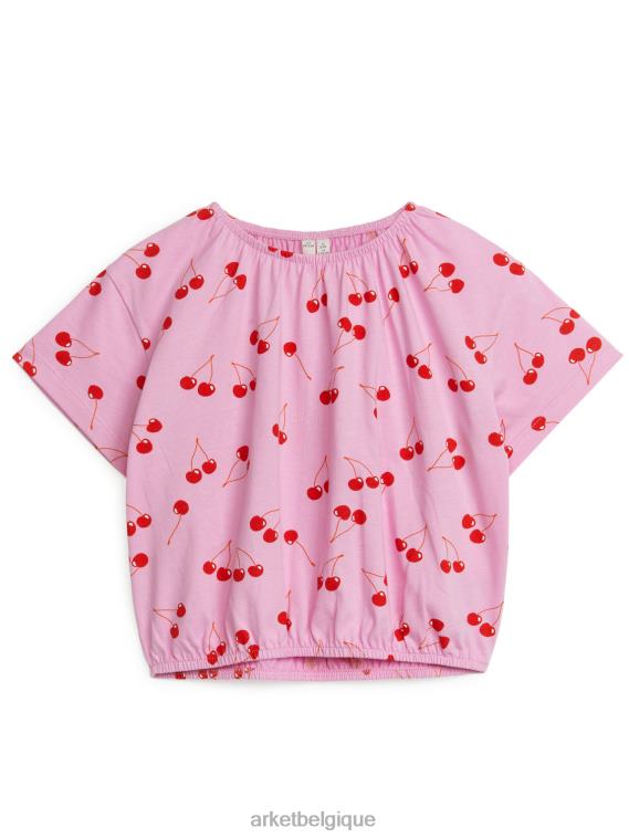 ARKET haut volumineux en jersey froncé enfants rose/rouge T46DR1463 vêtements