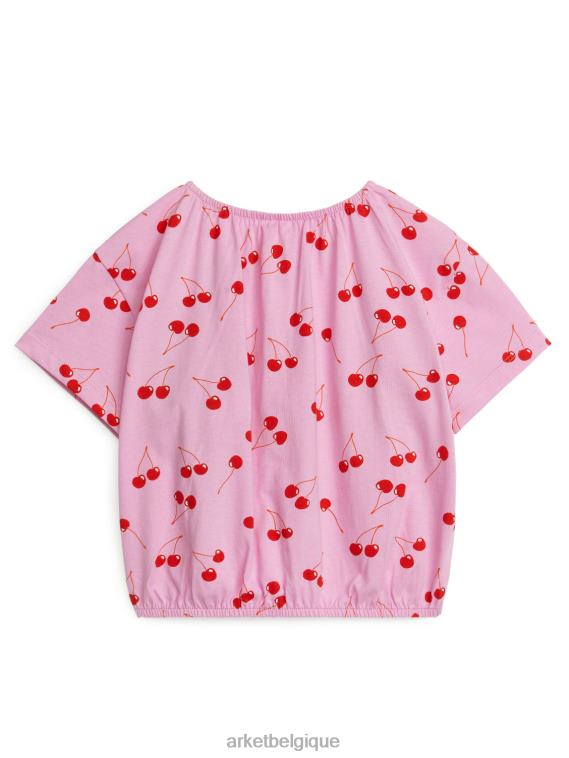 ARKET haut volumineux en jersey froncé enfants rose/rouge T46DR1463 vêtements