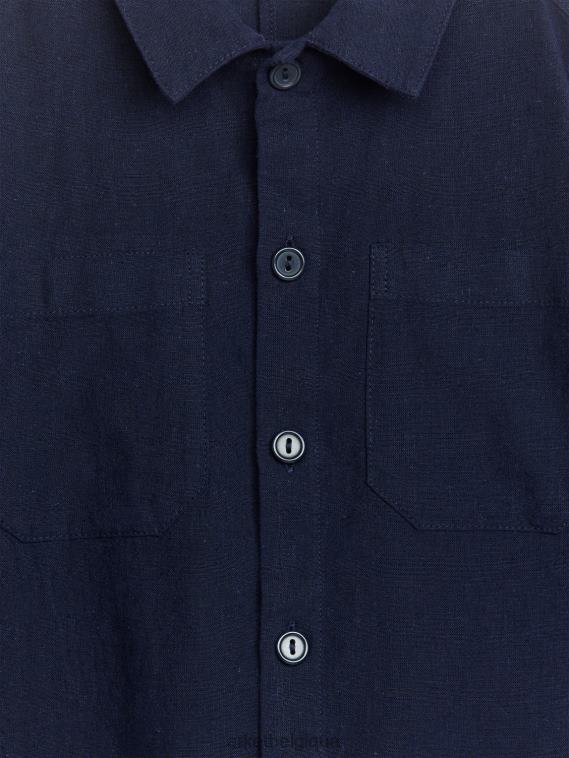 ARKET surchemise en lin et coton enfants bleu foncé T46DR1478 vêtements