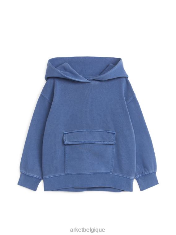 ARKET sweat à capuche à poche avant enfants bleu délavé T46DR1432 vêtements