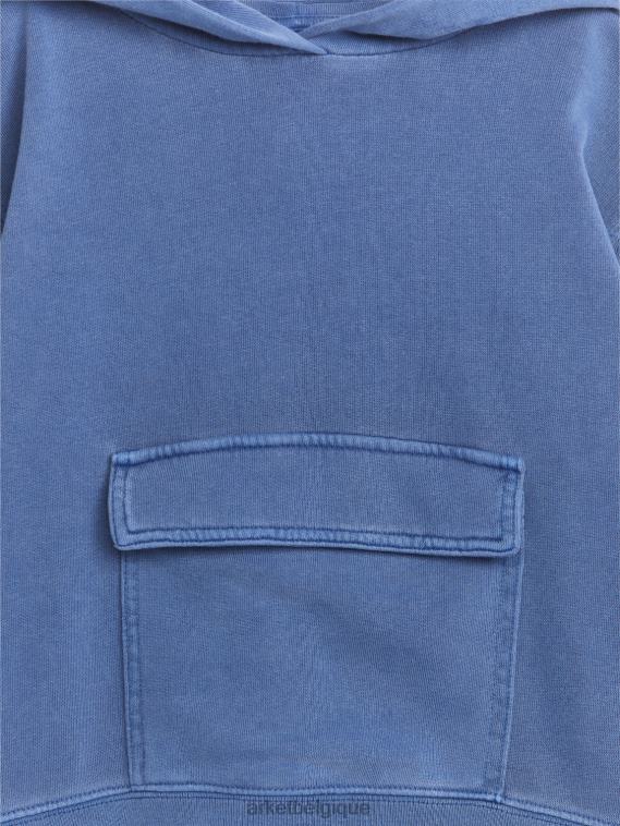 ARKET sweat à capuche à poche avant enfants bleu délavé T46DR1432 vêtements