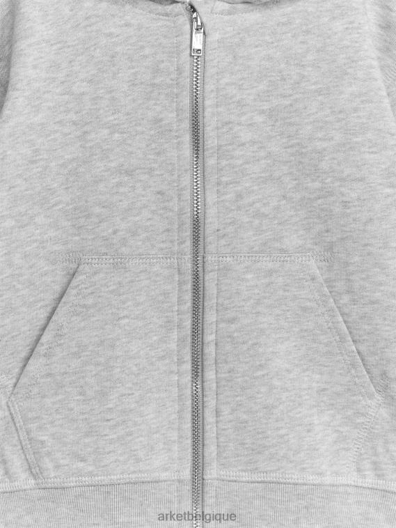 ARKET sweat à capuche zippé enfants gris clair T46DR1494 vêtements