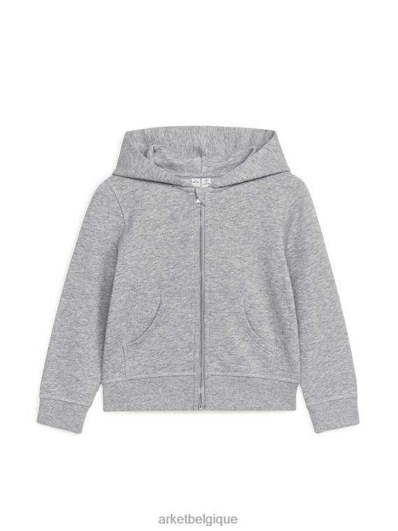 ARKET sweat à capuche zippé enfants gris mélangé T46DR1528 vêtements