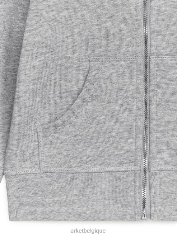 ARKET sweat à capuche zippé enfants gris mélangé T46DR1528 vêtements