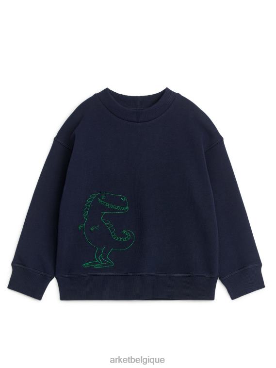 ARKET sweat-shirt brodé enfants bleu vert T46DR1503 vêtements