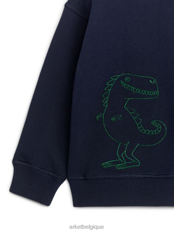 ARKET sweat-shirt brodé enfants bleu vert T46DR1503 vêtements