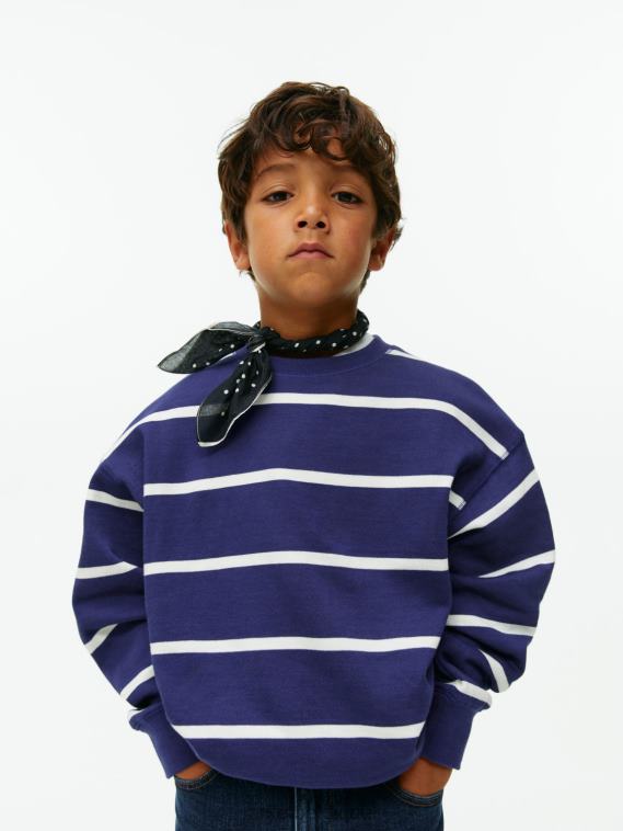 ARKET sweat-shirt décontracté enfants bleu foncé/blanc cassé T46DR1516 vêtements
