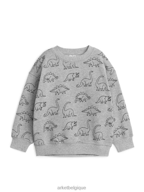 ARKET sweat-shirt décontracté enfants gris/dinosaure T46DR1509 vêtements