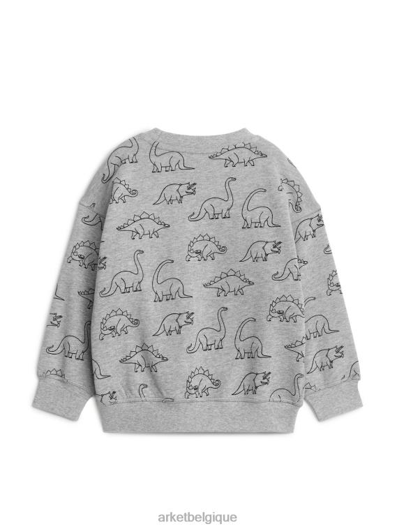 ARKET sweat-shirt décontracté enfants gris/dinosaure T46DR1509 vêtements