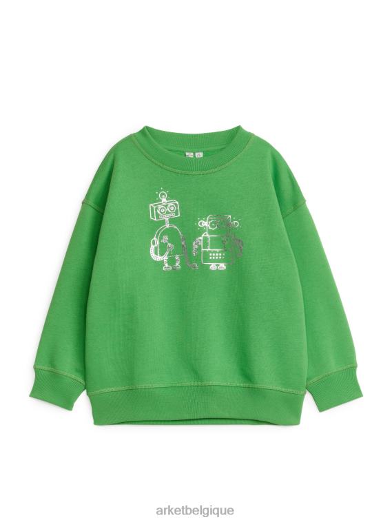 ARKET sweat-shirt décontracté enfants vert/robots T46DR1487 vêtements