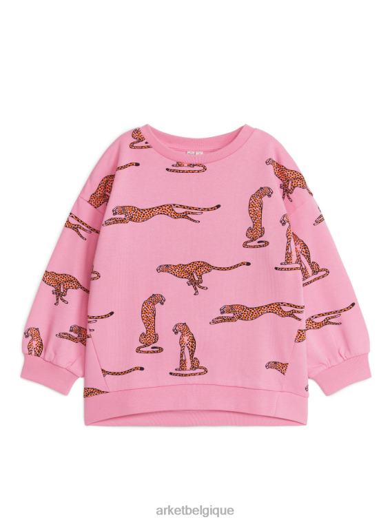 ARKET sweat-shirt surdimensionné enfants rose/guépard T46DR1440 vêtements
