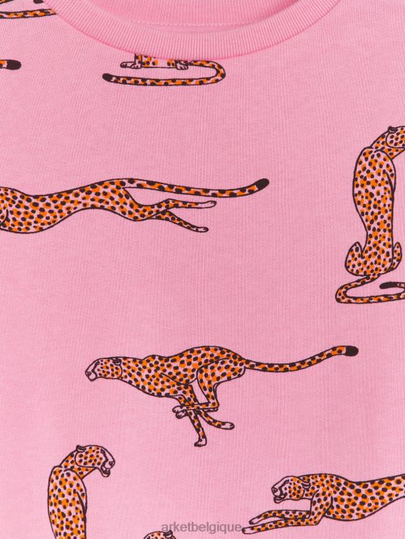 ARKET sweat-shirt surdimensionné enfants rose/guépard T46DR1440 vêtements