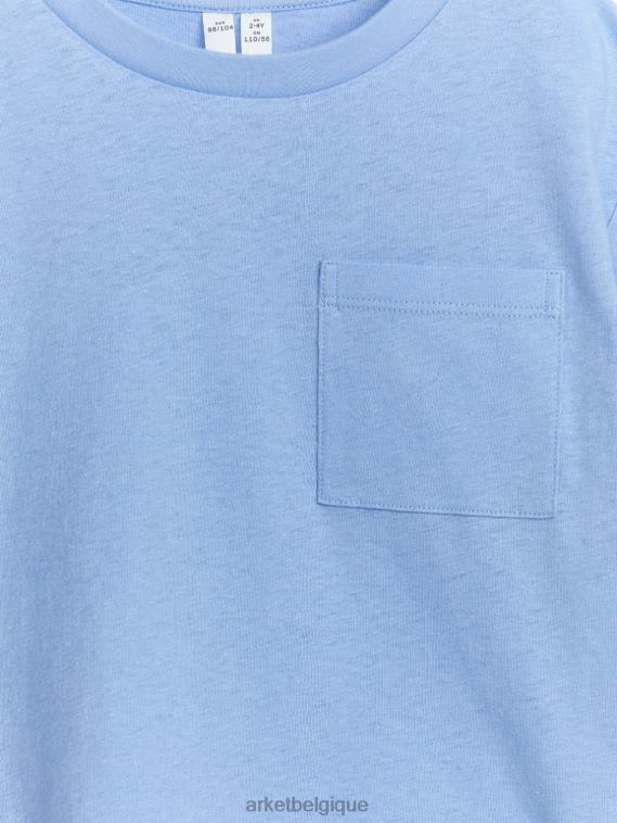 ARKET t-shirt ample en lin mélangé enfants bleu clair T46DR1481 vêtements