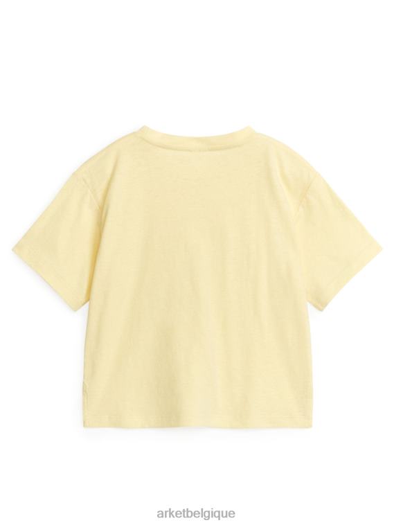 ARKET t-shirt ample en lin mélangé enfants jaune poussiéreux T46DR1479 vêtements
