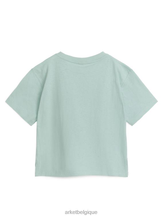 ARKET t-shirt ample en lin mélangé enfants menthe verte T46DR1461 vêtements