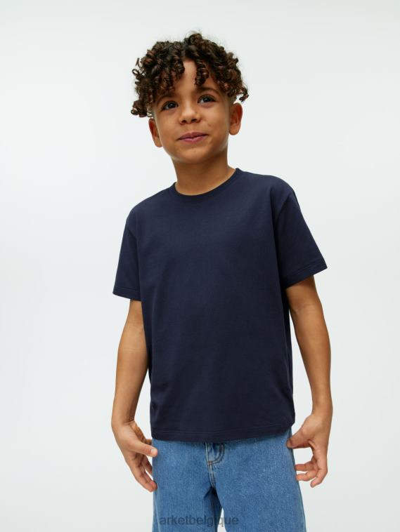 ARKET t-shirt à col rond enfants bleu foncé T46DR1493 vêtements