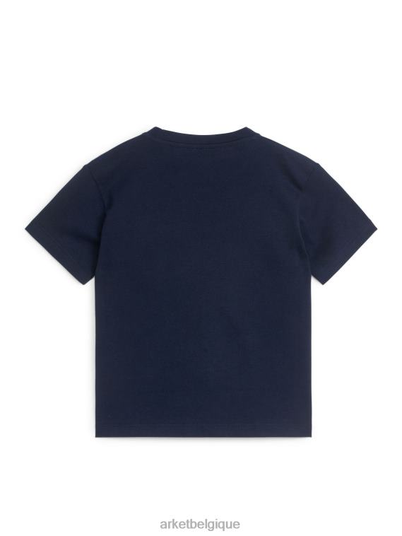 ARKET t-shirt à col rond enfants bleu foncé T46DR1493 vêtements