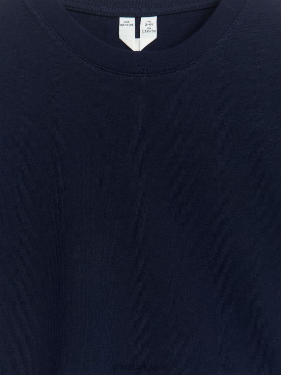 ARKET t-shirt à col rond enfants bleu foncé T46DR1493 vêtements