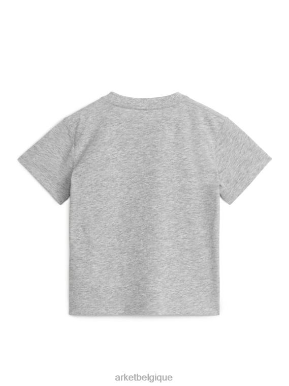 ARKET t-shirt à col rond enfants gris mélangé T46DR1434 vêtements