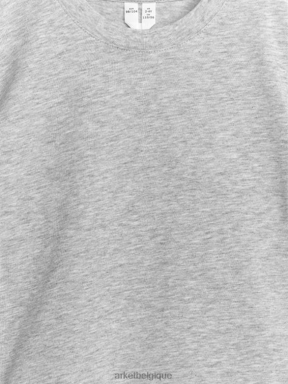 ARKET t-shirt à col rond enfants gris mélangé T46DR1434 vêtements