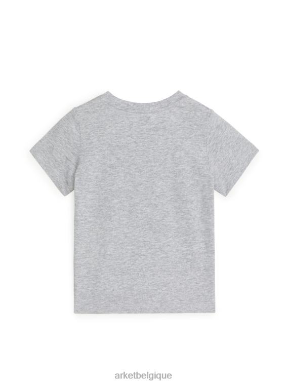 ARKET t-shirt à col rond enfants gris mélangé T46DR1531 vêtements
