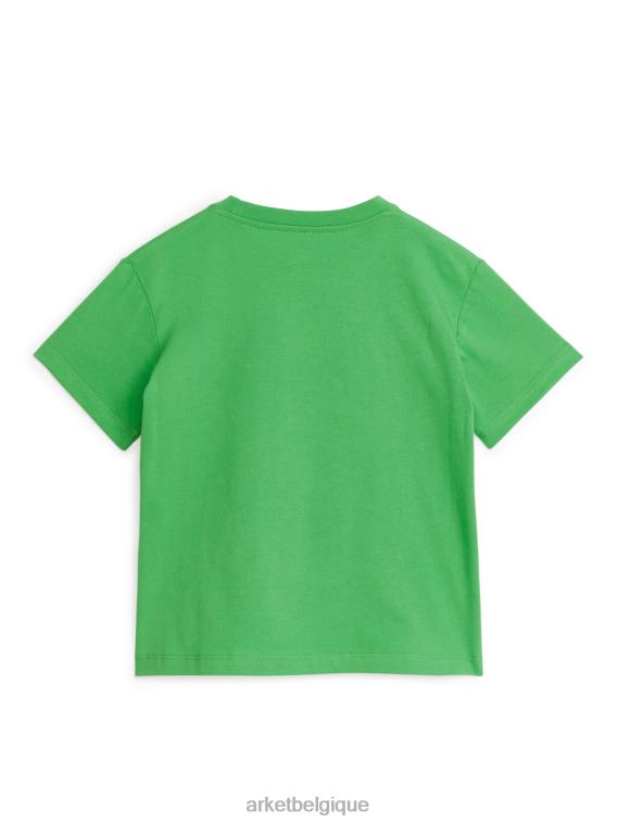 ARKET t-shirt à col rond enfants vert T46DR1506 vêtements