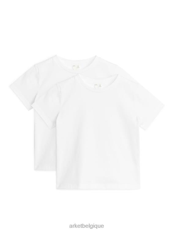 ARKET t-shirt à col rond, lot de 2 enfants blanc T46DR1527 vêtements