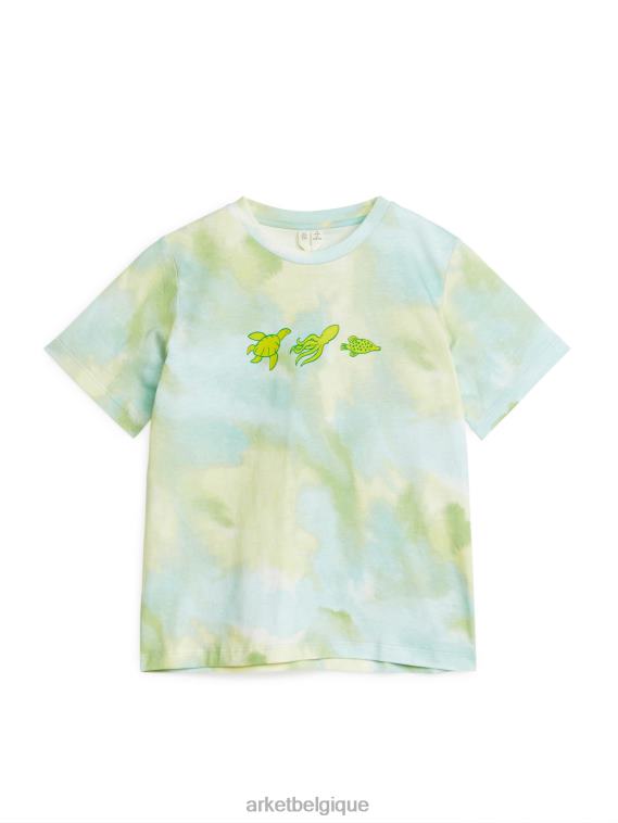 ARKET t-shirt imprimé enfants turquoise/tie-dye T46DR1454 vêtements