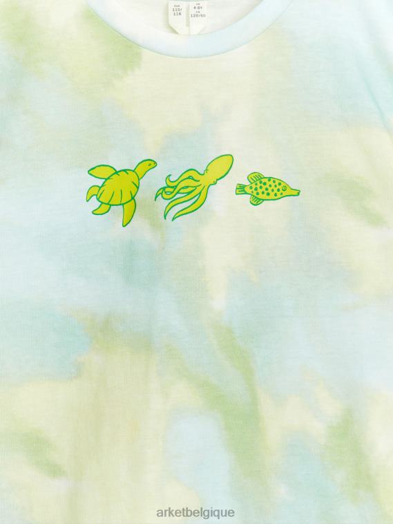 ARKET t-shirt imprimé enfants turquoise/tie-dye T46DR1454 vêtements