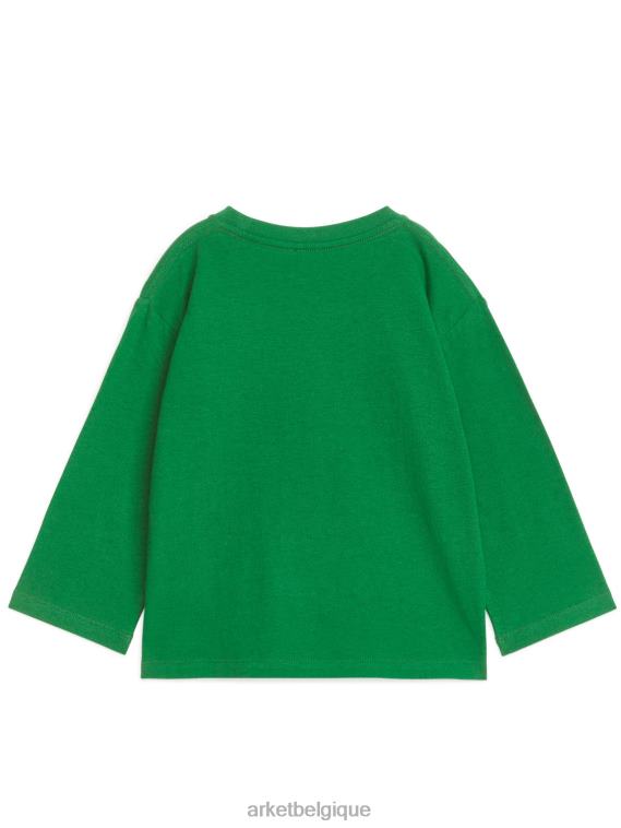 ARKET t-shirt à manches longues en lin mélangé enfants vert T46DR1526 vêtements