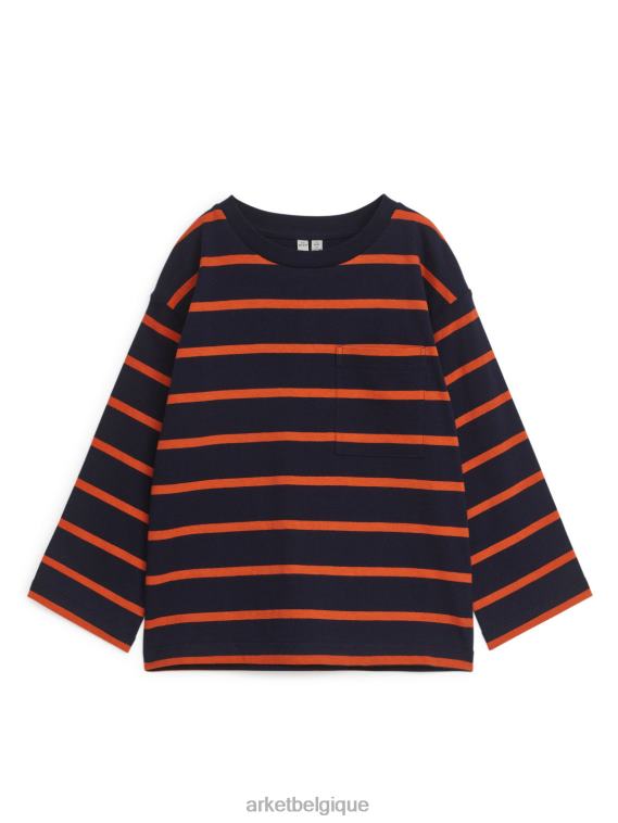 ARKET t-shirt à manches longues enfants bleu foncé/rayures T46DR1453 vêtements
